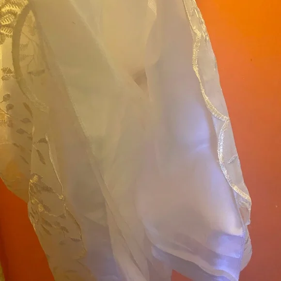 Girls Pink Butterfly-white dress embroidered flowers size 12 - Picture 6 of 7